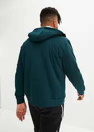 Felpa termica con zip, cappuccio e fodera effetto peluche, bonprix