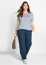 Pantaloni in misto lino con cinta comoda, bonprix