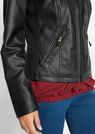Giacca in similpelle leggera e sciancrata con inserti elasticizzati ai lati, bonprix