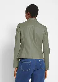 Giacca in similpelle leggera e sciancrata con inserti elasticizzati ai lati, bonprix