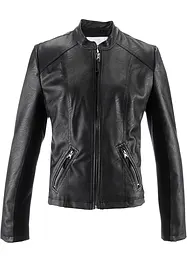 Giacca in similpelle con inserti elasticizzati ai lati, bonprix