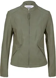 Giacca in similpelle leggera e sciancrata con inserti elasticizzati ai lati, bonprix