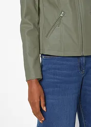 Giacca in similpelle leggera e sciancrata con inserti elasticizzati ai lati, bonprix