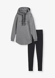 Tuta sportiva con felpa lunga e leggings (set 2 pezzi), bonprix