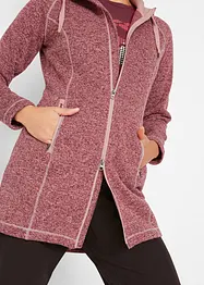 Giacca lunga in pile con cappuccio, bonprix