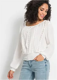Blusa in morbida viscosa con elastico al fondo, bonprix