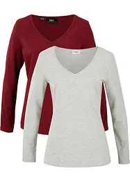 Maglia a maniche lunghe aderente (pacco da 2), bonprix