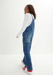 Salopette di jeans, vita media, bonprix