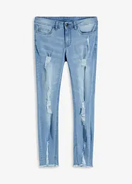 Jeans cropped super skinny strappati, bonprix