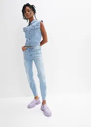 Jeans cropped super skinny strappati, bonprix