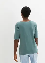 Maglia a mezze maniche con scollo a barca con cotone biologico, bonprix