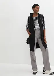 Gilet lungo in felpa con cappuccio, bonprix