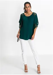 Blusa con pizzo, bonprix