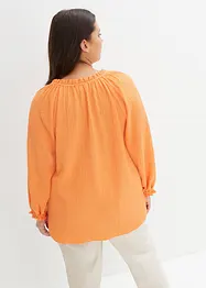 Blusa svasata strutturata con ruches, bpc bonprix collection