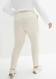 Pantaloni cropped a vita alta in misto lino con inserto elastico, bonprix