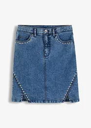 Minigonna di jeans con borchiette, bonprix