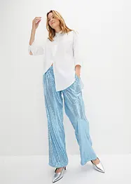 Pantaloni in paillettes a palazzo con tasche, foderati, RAINBOW