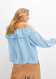 Blusa con spalle scoperte in poliestere riciclato, bonprix