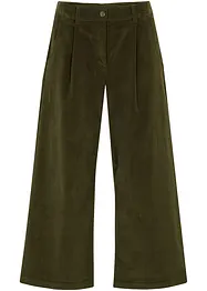 Pantaloni culotte cropped di velluto elasticizzato con cinta comoda, vita alta, bonprix