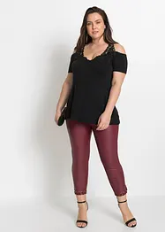 Maglia con cut-out e pizzo, bonprix