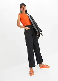 Pantaloni cropped con cinta comoda in puro cotone, bonprix