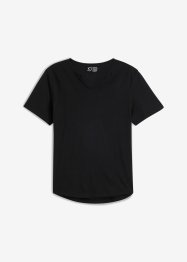 T-shirt con scollatura a V in cotone biologico, slim fit, RAINBOW
