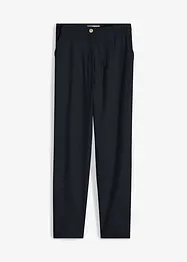 Pantaloni cropped in misto lino e viscosa, vita alta, bonprix