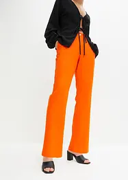Pantaloni in misto lino viscosa,  vita alta, bonprix