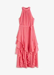 Abito in chiffon con volant, bonprix