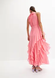 Abito in chiffon con volant, bonprix