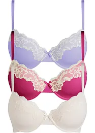 Reggiseno con coppe preformate, ferretto e poliammide riciclata (pacco da 3), bonprix