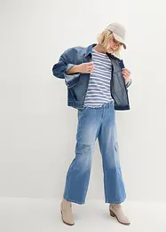 Jeans cargo cropped, a vita media, John Baner JEANSWEAR