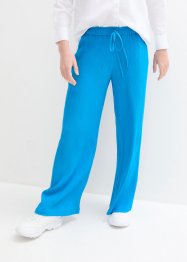 Pantaloni crinkle a palazzo a vita alta con cinta comoda, bpc bonprix collection