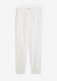 Pantaloni cropped in misto lino con cinta comoda a vita alta, bpc bonprix collection