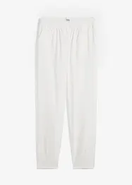 Pantaloni cropped in misto lino con cinta comoda a vita alta, bonprix