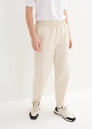 Pantaloni cropped in misto lino con cinta comoda a vita alta, bonprix