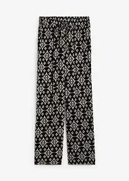 Pantaloni in viscosa crinkle fantasia con cinta comoda a vita alta, bonprix