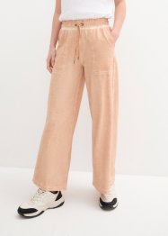 Pantaloni in felpa cropped con dettagli cargo, vita alta, bpc bonprix collection
