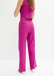 Pantaloni con pinces in misto lino a vita alta, bonprix