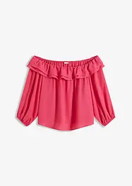 Blusa con spalle scoperte in poliestere riciclato, bonprix