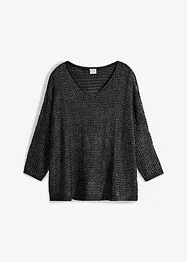 Maglione traforato glitterato, bonprix