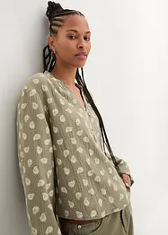 Blusa oversize in mussola fantasia, bonprix