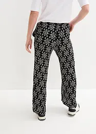 Pantaloni a palazzo in fantasia con cinta comoda, bonprix
