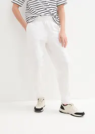 Pantaloni in misto lino e cotone,  vita alta, bonprix