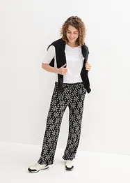 Pantaloni a palazzo in fantasia con cinta comoda, bonprix