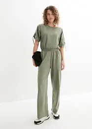 Tuta in jersey con maniche arricciate e gambe larghe, bonprix