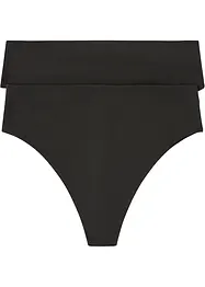 Perizoma a vita alta con effetto lucido (pacco da 2), bonprix