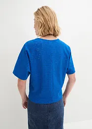 Maglia con maniche a pipistrello e ricami traforati, bonprix