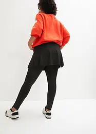 Leggings sportivi cropped modellanti con gonna, bonprix