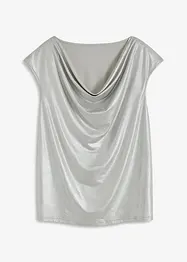 Top lucido con scollatura a cascata, bonprix